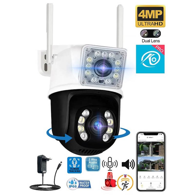 O-Kam 3011 Dual Lens Wi-Fi Akıllı Kamera , Yapay Zeka, Gece Görüş, Full HD Kamera