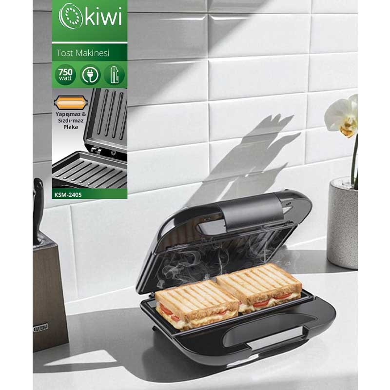 Kiwi KSM-2405 750 W Mini Tost Makinesi - Görsel 2