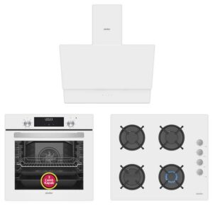 Simfer 9 Fonksiyon QS Dijital Beyaz Ankastre Set (8209 Fırın + 3507 Ocak + 8704 Davlumbaz)