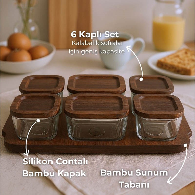 Bambum Nero - Enzo - 13 Parça Cam Kahvaltı Seti