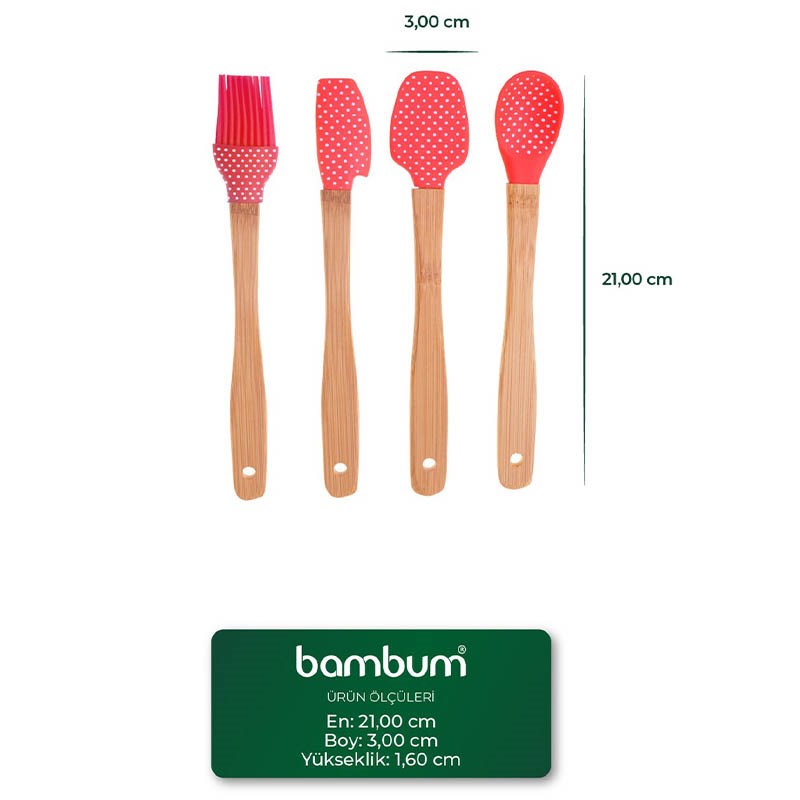 Bambum Bolly 4 Parça Spatula Seti Küçük - Görsel 3
