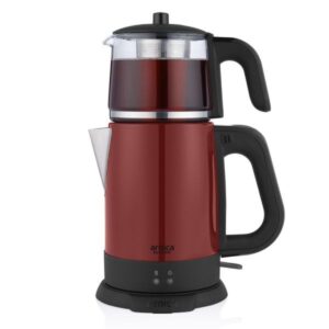 Demli Stil IH33204 CAM Demlikli Çay Makinesi Kırmızı