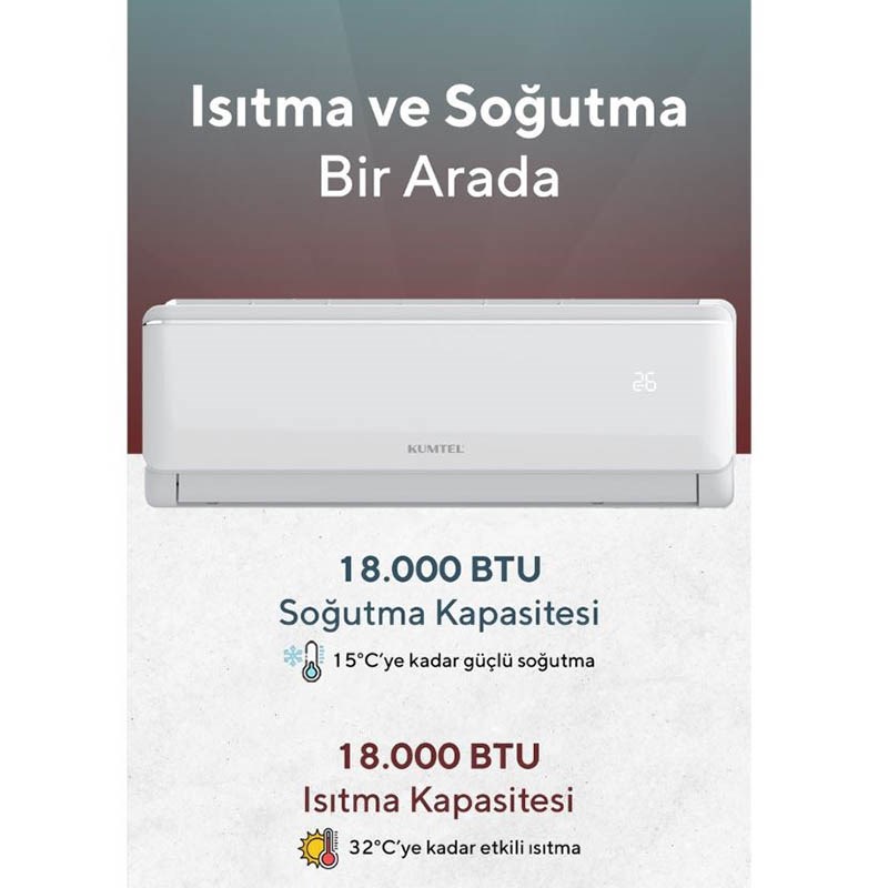 Kumtel Sugi KMSAC-18 18000 BTU A++ Inverter Duvar Tipi Klima - Görsel 2