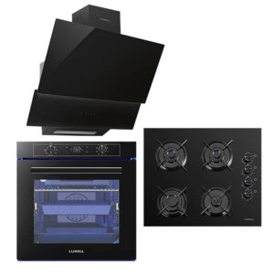 Luxell 88 Lt Platınum Siyah Cam Ankastre Set