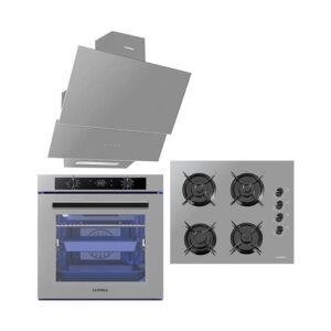 Luxell 88 Lt Platınum Metalik Gri Cam Ankastre Set